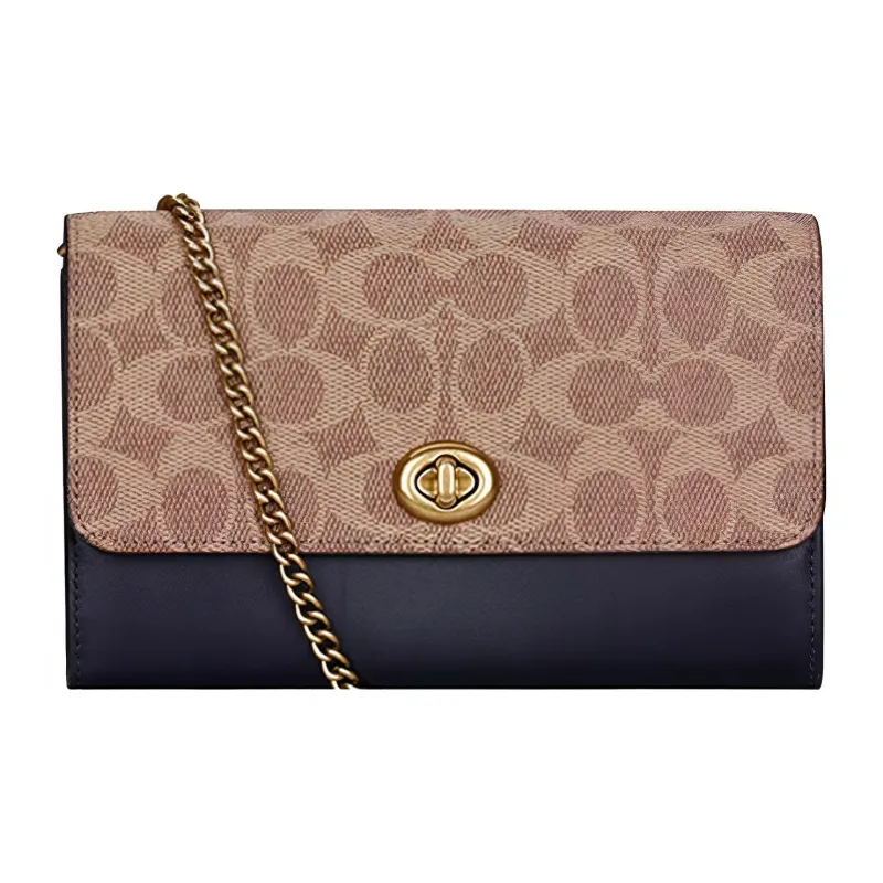 COACH Marlow Canvas With Leather Shoulder Bag Crossbody Bag Regular Women's Black & Brown Monogram-0