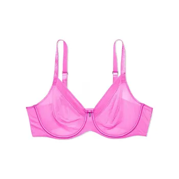 Victoria's Secret Sheer Mesh Unlined Underwire Bra· Bra Women's Flirt/Pink