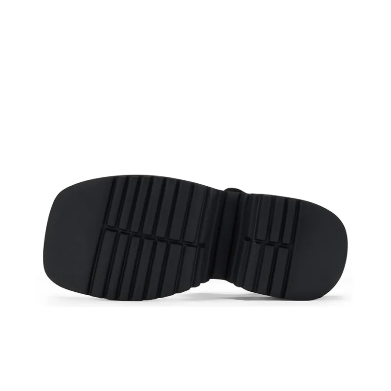 GG CC Casual Shoes Hook and Loop Open Toe Sandal Women's Black-4