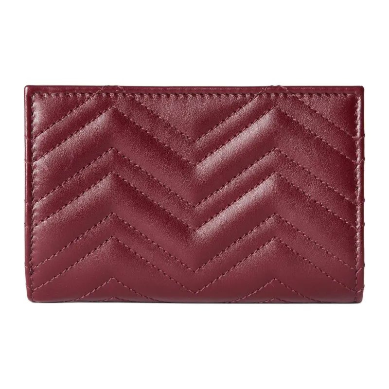 GUCCI GG Marmont Leather Wallet Women's Red-1
