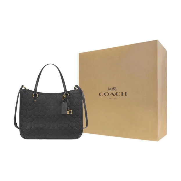 COACH Tyler Cow Leather Tote Bag Shoulder Bag Crossbody Bag Large Size Women's Black-5