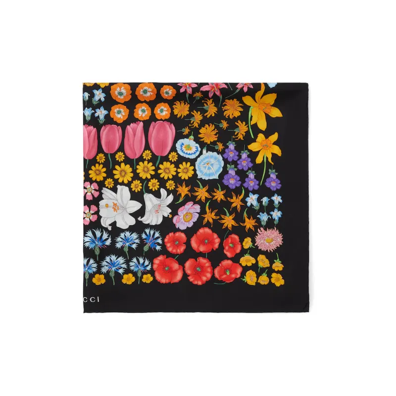 GUCCI Silk Scarves Women's Black-1