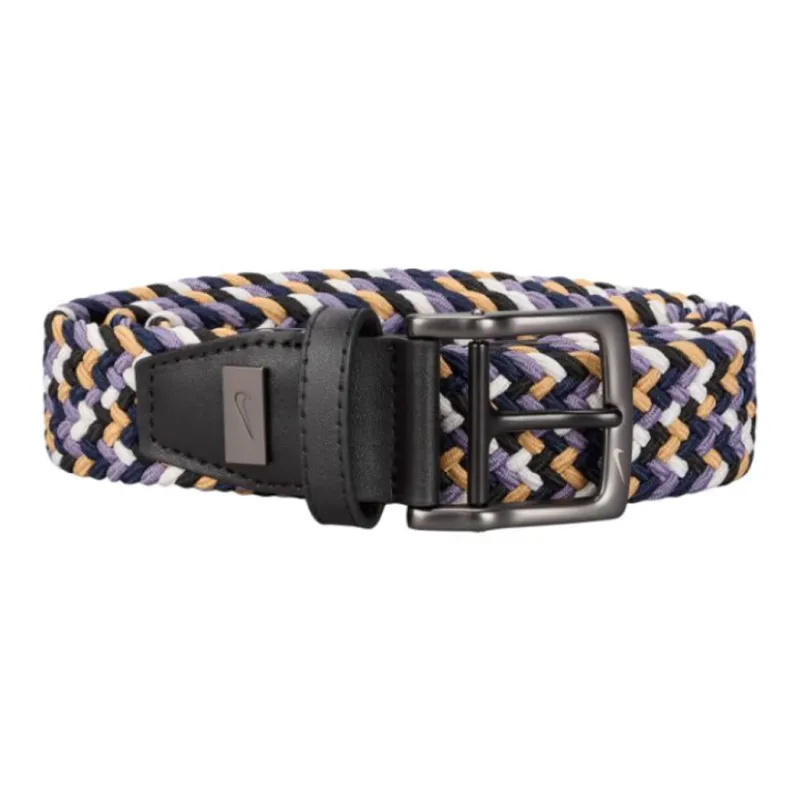 Nike Swoosh Logo Pin Buckle Polypropylene Rubber Leather Belt Men's Multicolor Width: 3.8CM-0