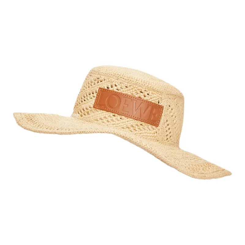 LOEWE Cow Leather Bucket Hats Unisex Brown-1