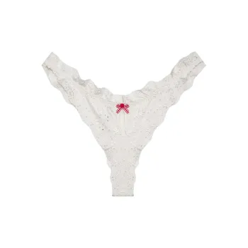 Victoria's Secret FOR LOVE & LEMONS Martha Cheeky Panty/WR Underpants Women's 1 Pack White Rose