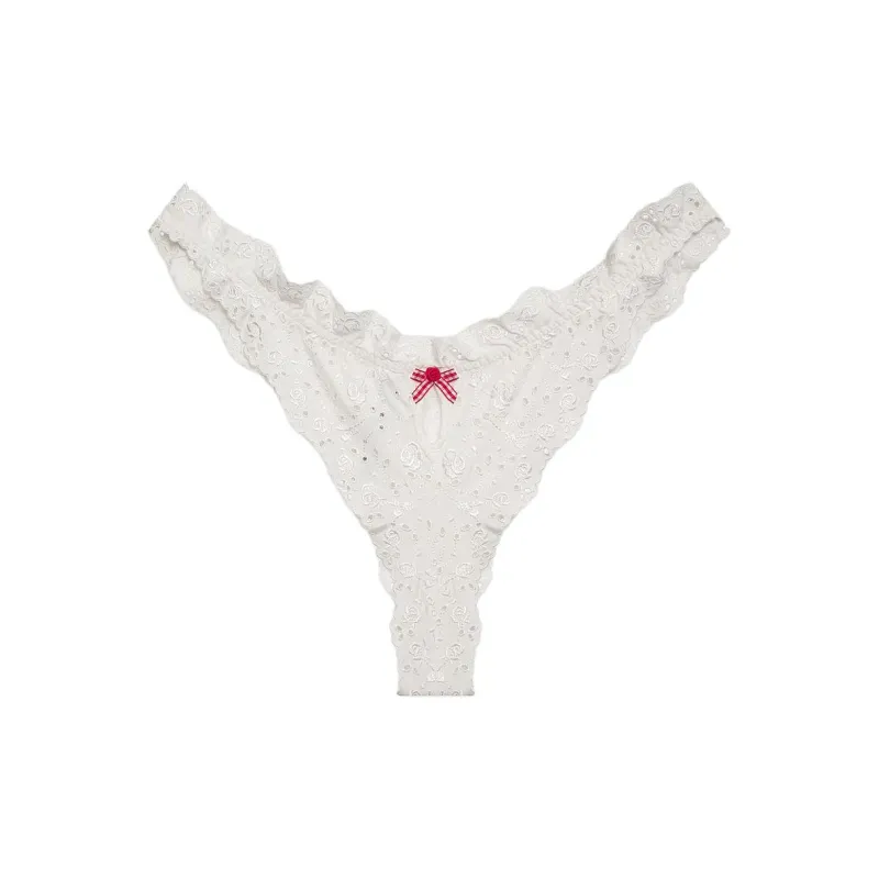 Victoria's Secret FOR LOVE & LEMONS Martha Cheeky Panty/WR Underpants Women's 1 Pack White Rose-0