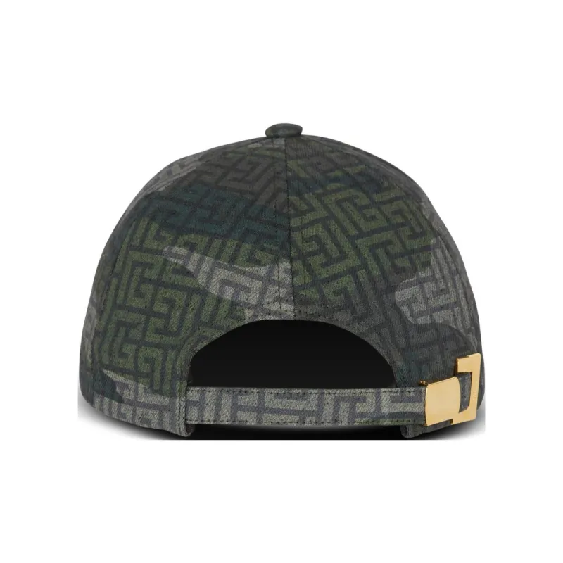 BALMAIN PB monogram Camouflage print Cap-3