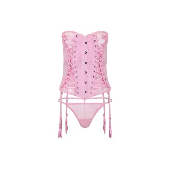 Victoria's Secret ADORE ME Nikita Corset Pink Underwear Set Women's Pink/Pink