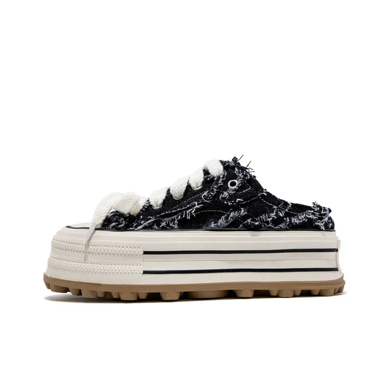 FALLINMISS Stud Shoe Collection Breathable Height Increasing Low-Top Canvas Shoes Women's-0