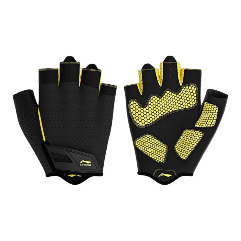LiNing Fitness Gloves Protective Cotton Polyester Female-3