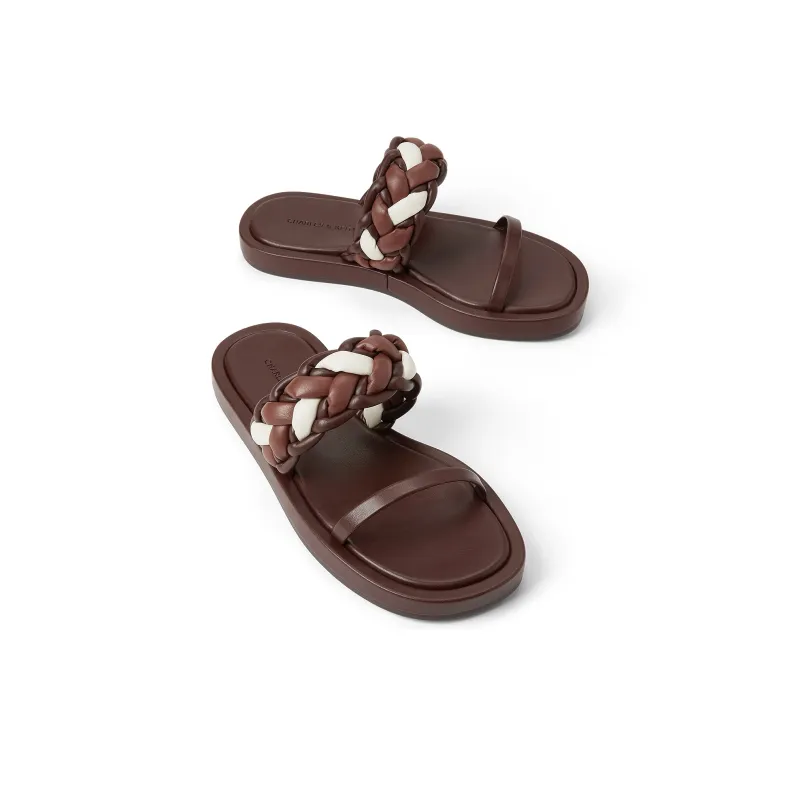 CHARLES&KEITH Composite Sole Slide Slippers 2cm Women's Multi Composite Color/Brown-5