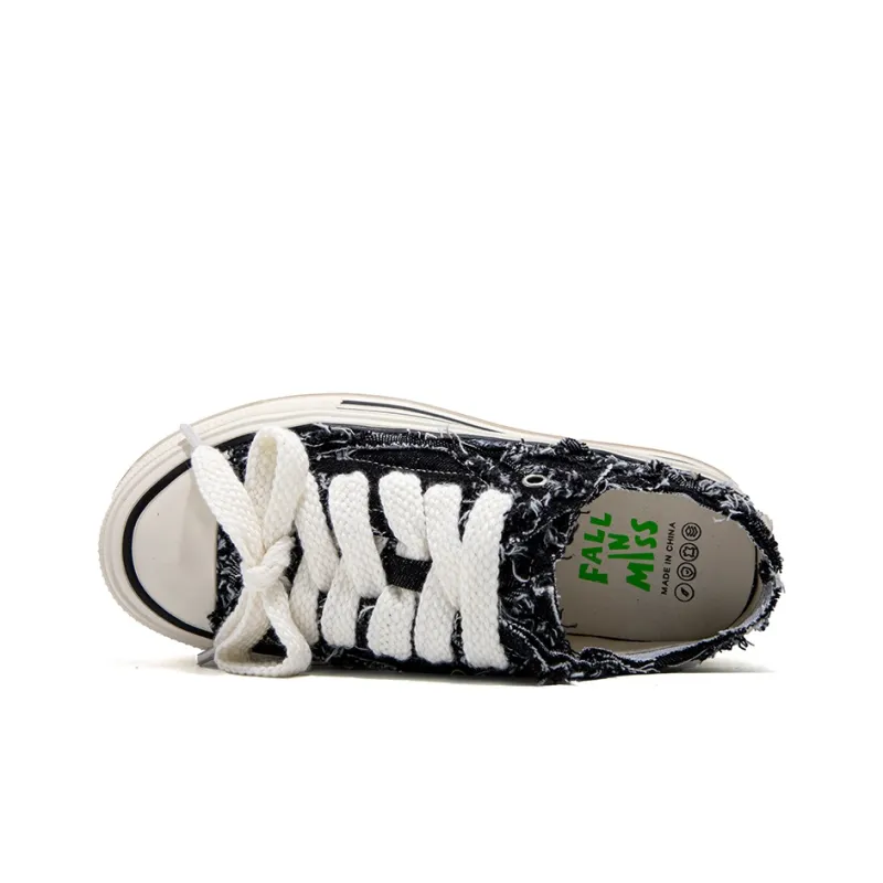 FALLINMISS Stud Shoe Collection Breathable Height Increasing Low-Top Canvas Shoes Women's-2
