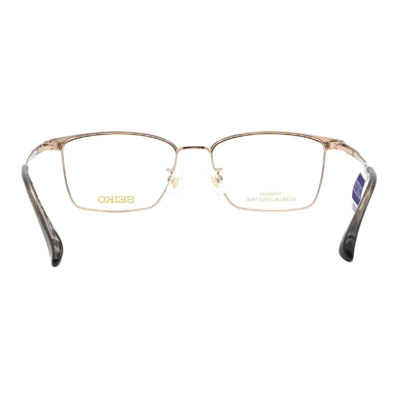 SEIKO Titanium Material Irregular Shape Eyeglass Frames Men's Gold-3