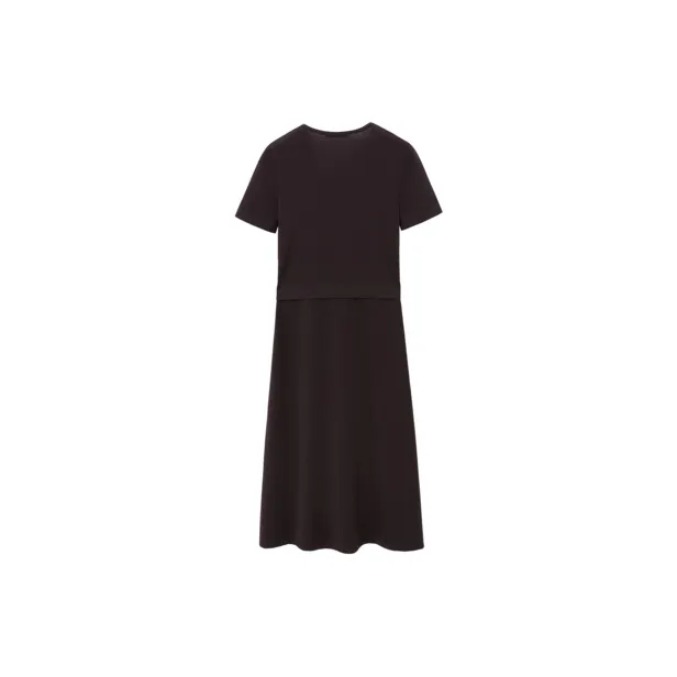 OVV Short Sleeved Dresses Women's Red Brown Solid Color 02-1