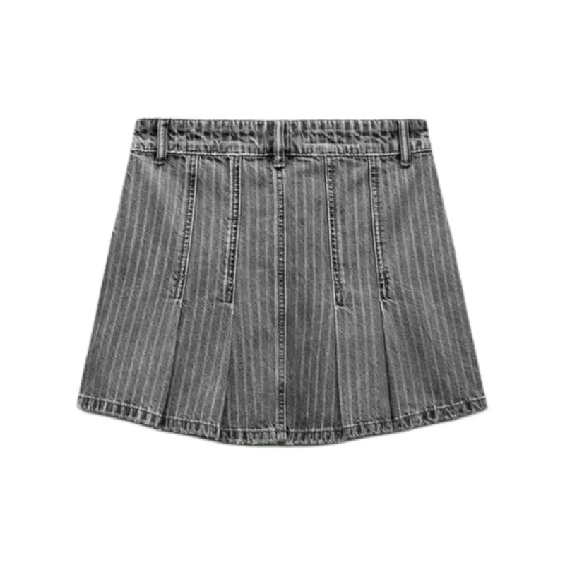 ZARA Denim Short Skirts Women's Light Gray-1