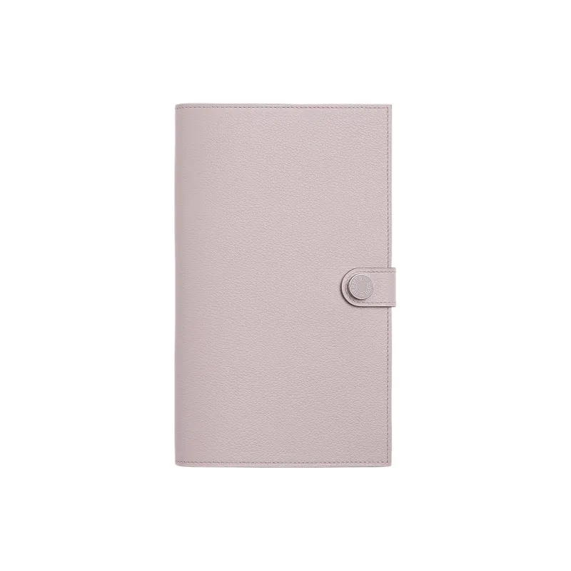 HERMES R.M.S Evercolor Leather Wallets Card Holders Women's Light Purple Red-0