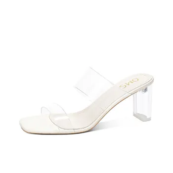 OMS Slide Slippers Women's Beige/Silver/Nude