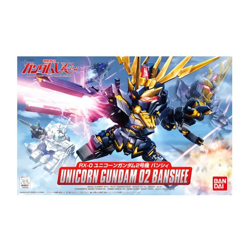 BANDAI SD BB Warrior, Gundam, Mobile Suit Gundam Unicorn Banshee, Black Unicorn Gundam 02 Model Kits-1