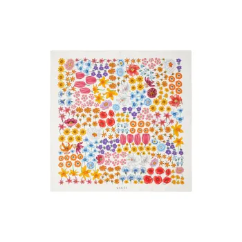 GUCCI Silk Silk Scarves Women's White