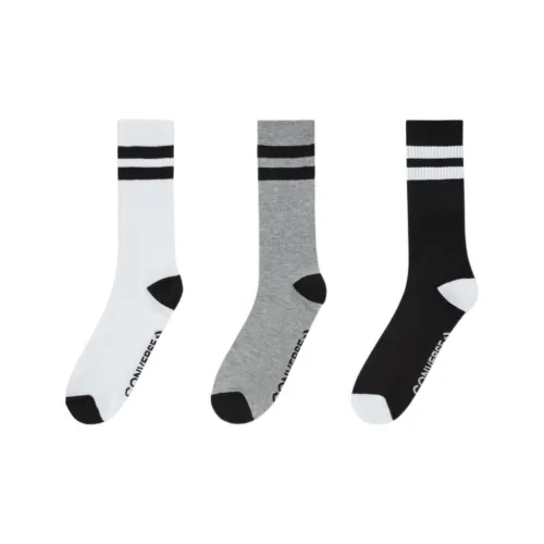 Converse 3 Pack Double Stripe Crew Socks