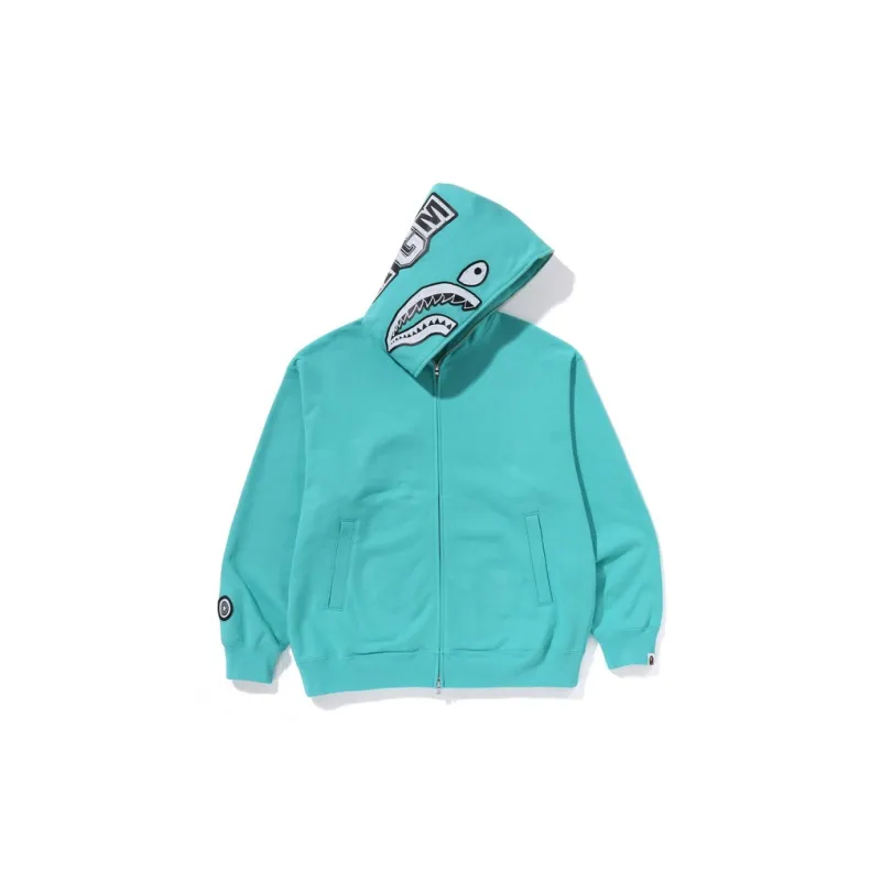 A BATHING APE Hand Drawn Face Relaxed Fit Shark Full Zip Hoodie-3
