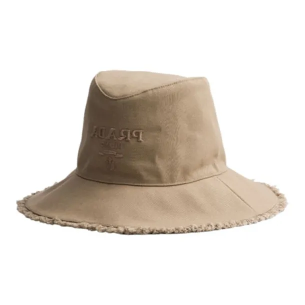 PRADA Fabric Bucket Hats Women's Khaki-1