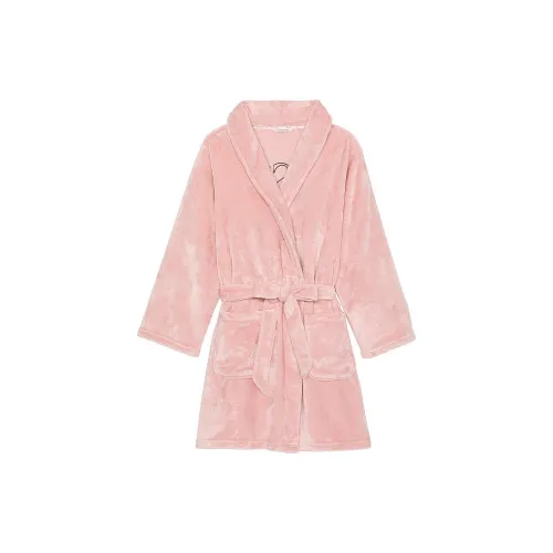 Victoria's Secret Short Cozy Robe/Dusk Pink Pajama Robe Women's Twilight Pink