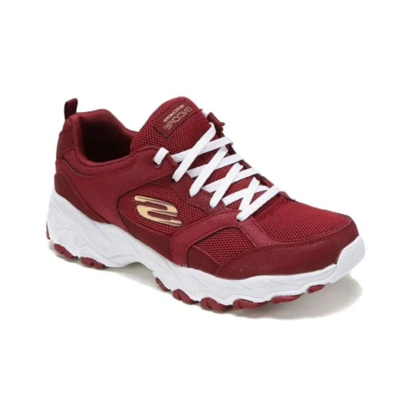 Skechers D'LITES 1.0 Anti Slip Wear Resistant Low Top Casual Shoes Women's Burgundy-1