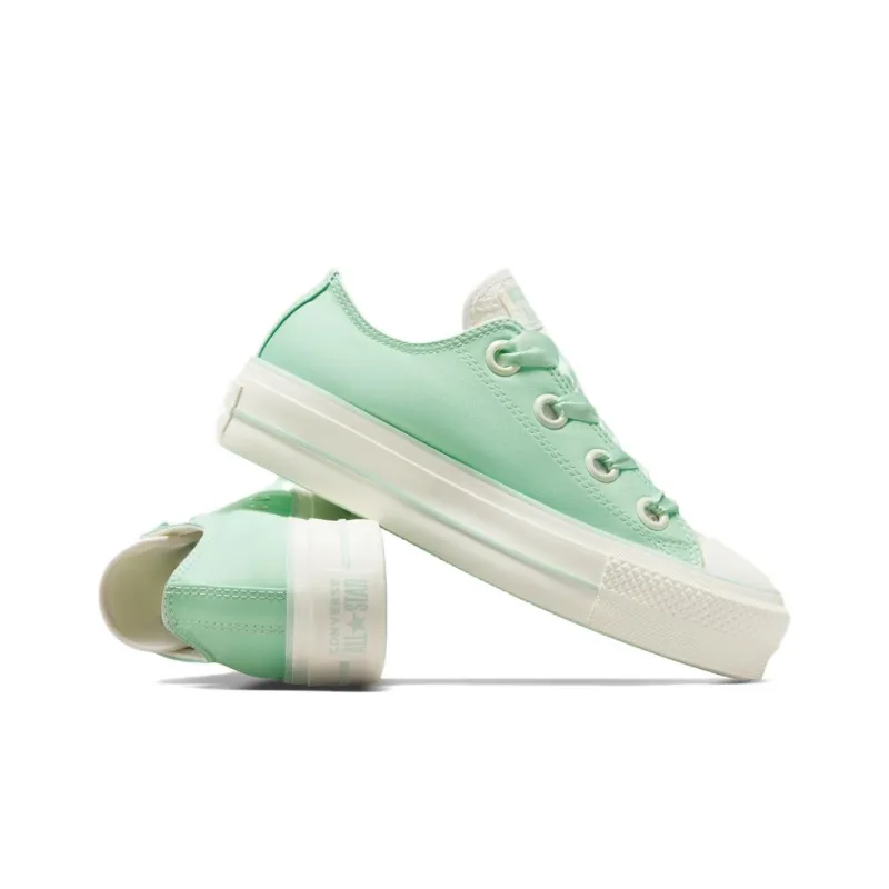 Converse All Star Lift Durable Breathable Low Top Skateboard Shoes Women's Green-4