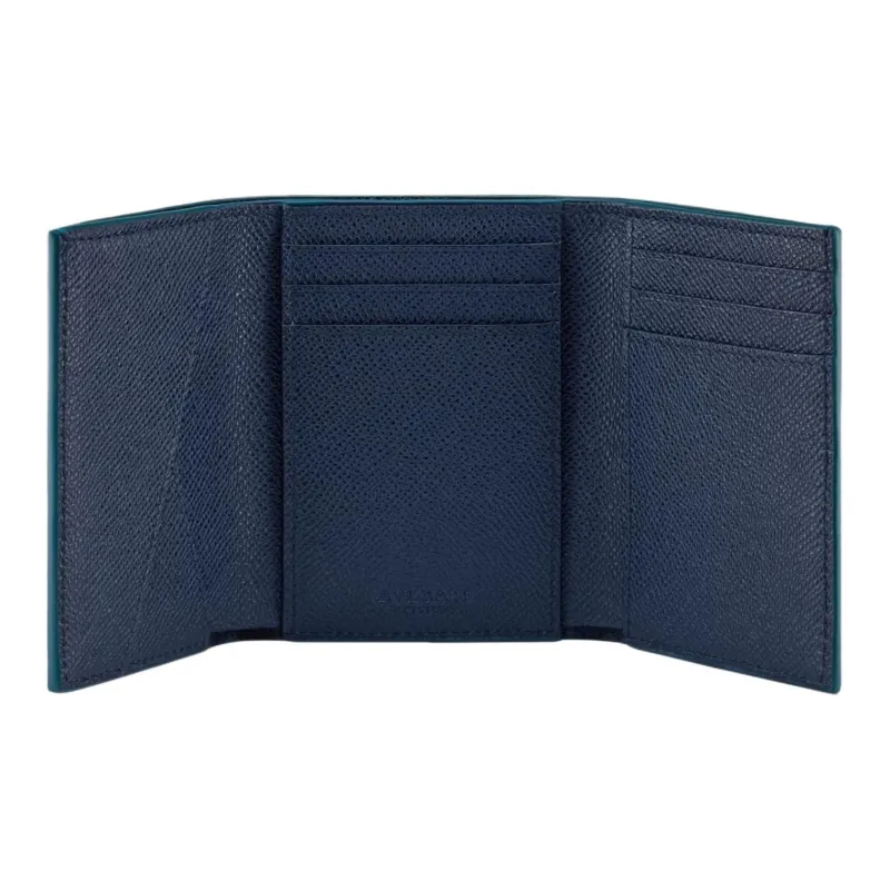 BVLGARI Bulgari Clip Grained Calfskin Wallet Women's Blue-2
