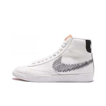 Nike Blazer VNTG Non-slip Lightweight Mid-Top Skateboard Shoes Women's White Gray