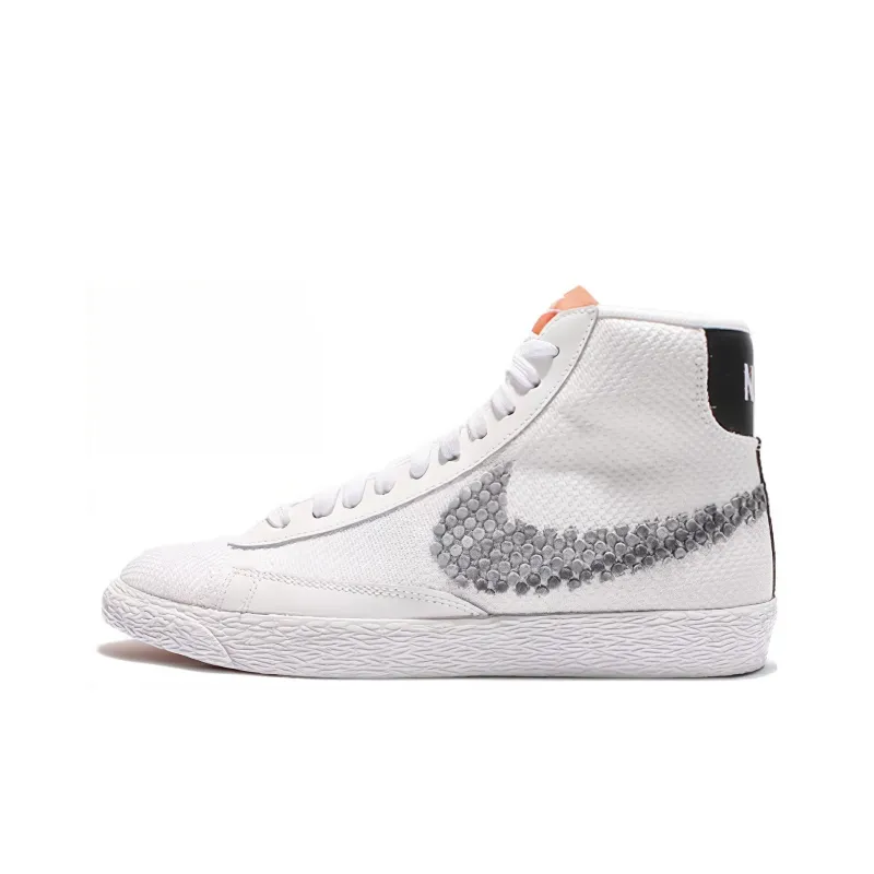 Nike Blazer VNTG Non-slip Lightweight Mid-Top Skateboard Shoes Women's White Gray-0
