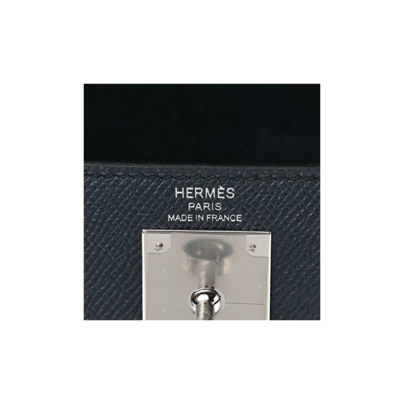 HERMES Kelly Epsom Leather Kelly Bag Shoulder Bag Crossbody Bag Handbag Regular Women's 76 Bleu Indigo Indigo-4