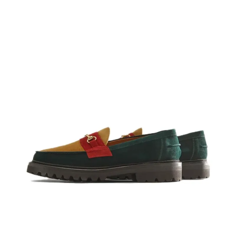 KITH Loafers Men Green Brown-2