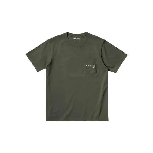 UNIQLO T-Shirts Unisex Dark Green -58