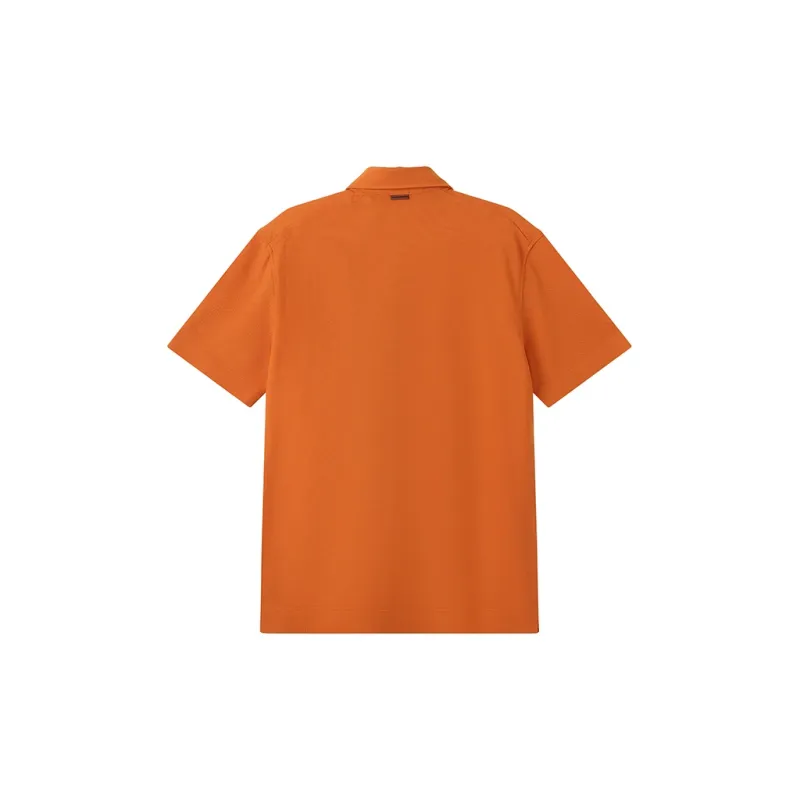 Zegna SS24 Polo Shirt Men's Bright Orange-1