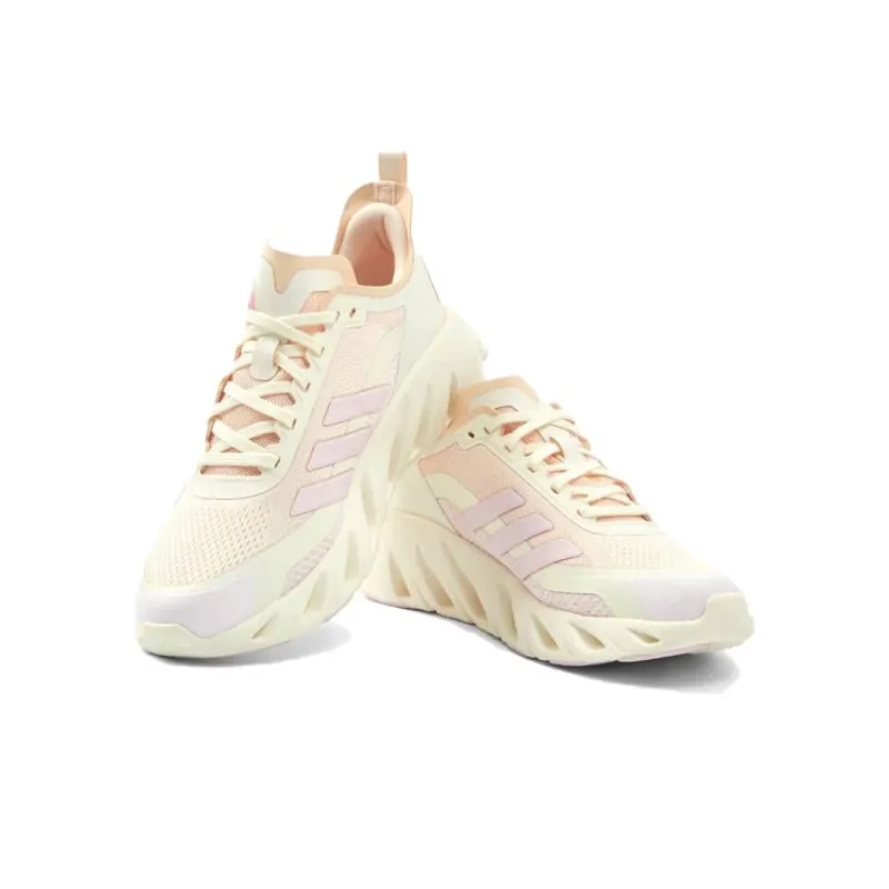 Adidas Cushioning Abrasion Resistant Breathable Low Top Running Shoes Unisex White Pink-2