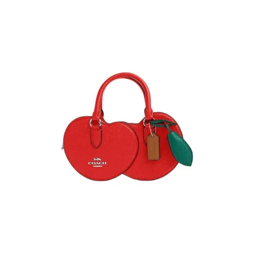 COACH Split Cow Leather Handbag, Crossbody Bag Medium Size Women's Miami Red