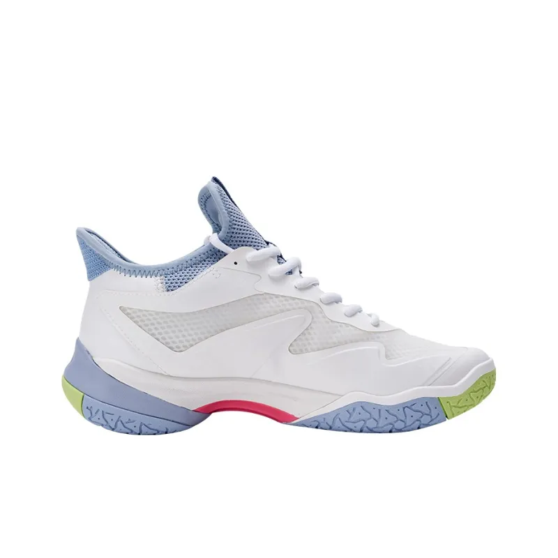 KUMPOO Badminton Shoes Unisex Mid Top White Gray Blue-2