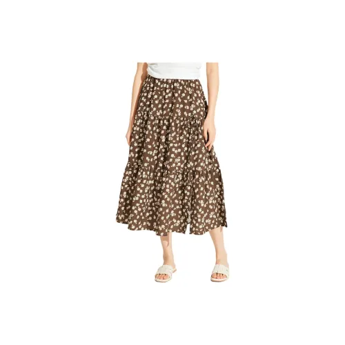 Hotwind Casual Long Skirts Women's Brown