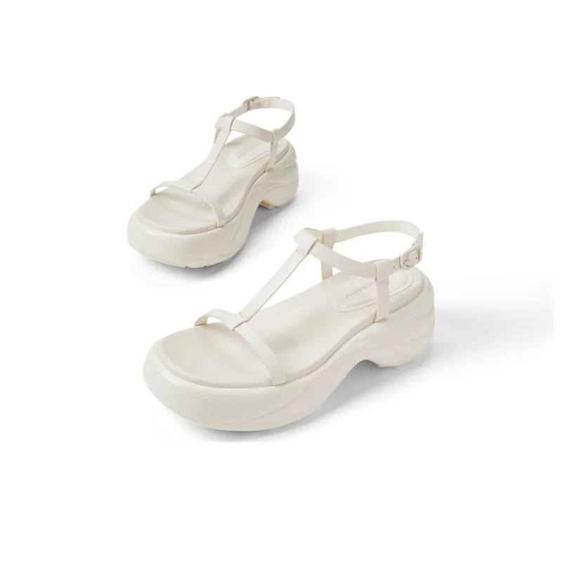 CHARLES&KEITH Small Ck One Strap Sandals 6.5cm Women's Cream Milk White/Silver-2