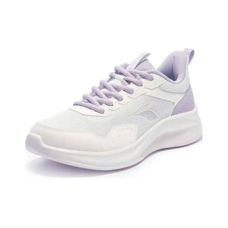361° Cushioning Breathable Low-Top Running Shoes Women's White Purple-2