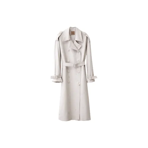 AMII Trench Coats Women's Bean Gray