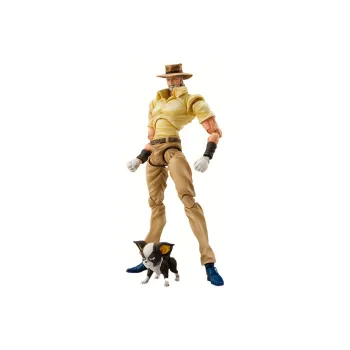 Medicos Super Action Statue JoJo's Bizarre Adventure Part 3 Stardust Crusaders Joseph Joestar And Iggy Chozokado Re Run Action Figure Yellow