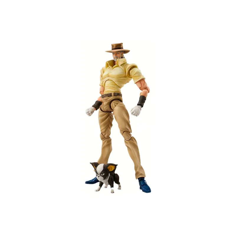 Medicos Super Action Statue JoJo's Bizarre Adventure Part 3 Stardust Crusaders Joseph Joestar And Iggy Chozokado Re Run Action Figure Yellow-0