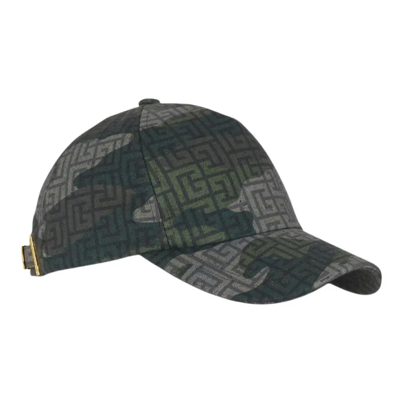 BALMAIN PB monogram Camouflage print Cap-1