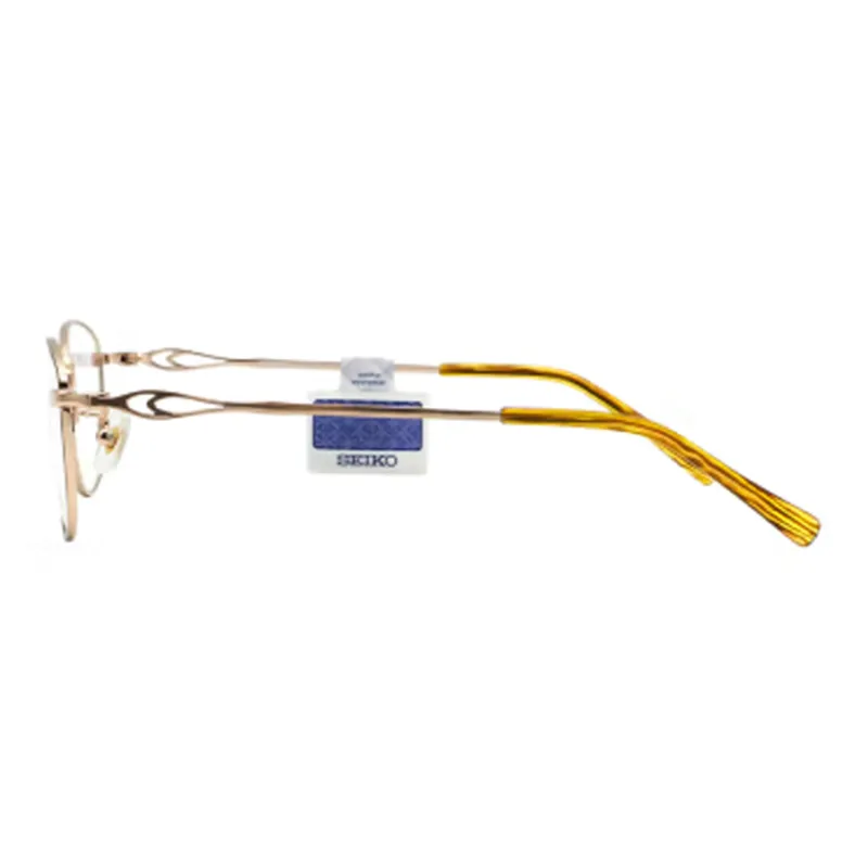 SEIKO Titanium Material Irregular Shape Eyeglass Frames Unisex Gold-2