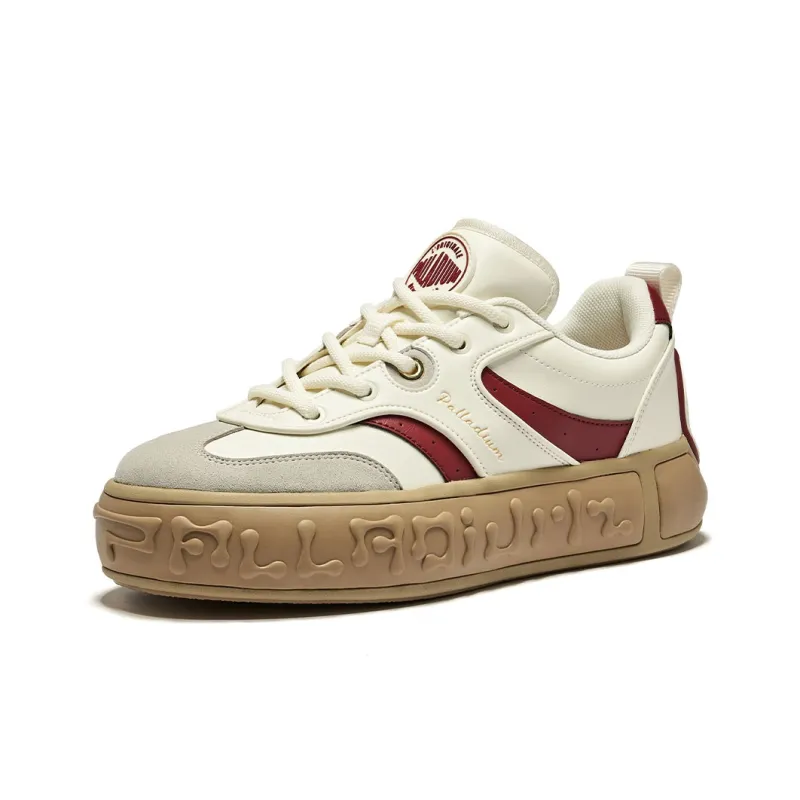 Palladium German Army Trainers Musical Note Shoes Low Top Skateboard Shoes Unisex Red White-2