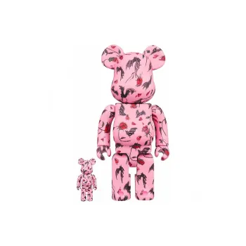 BE@RBRICK Kidill X Eri Wakiyama Bat & Rose Pink