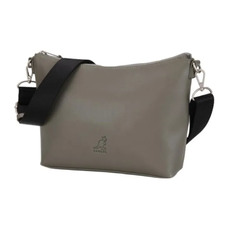 KANGOL Synthetic Leather Crossbody Bag Shoulder Bag Unisex Dark Gray-1